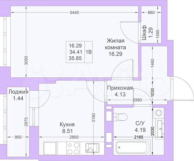 1-к. квартира, 35,9 м², 11/25 эт.