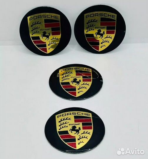 Наклейки на колесные диски Porsche Алюминий 60мм