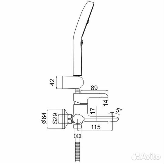 Смеситель для ванны G3203-6