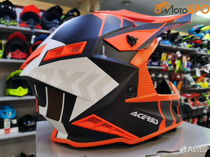 Шлем кроссовый Acerbis X-track Orange-Fluo/Black