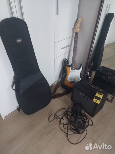 Электрогитара TNC, комбоусилитель G25R с пидалью