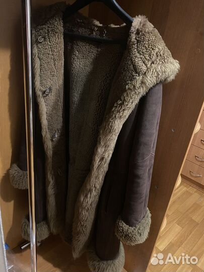 Дубленка натуральная овчина с капюшоном