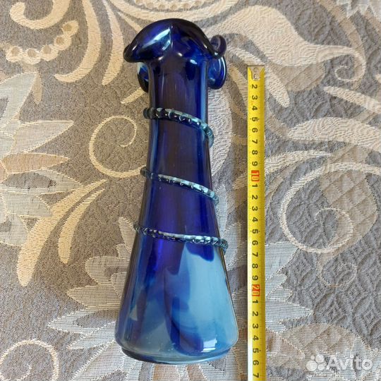 Вваза СССР синее стекло фигурное литьё