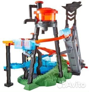 Невообразимая автомойка трек хот вилс с крокодилом