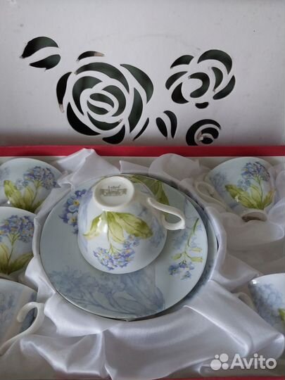 Кофейный сервиз, костяной фарфор, фабричный Китай