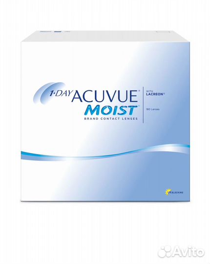 Контактные линзы acuvue 1 day moist новые 180 штук