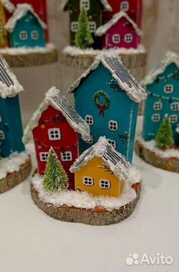 Композиции с домиками, Новогодний декор 9фото