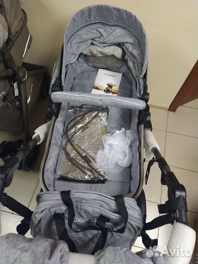 Новая коляска Luxmom 555 3в1,2в1(серый) обновлён