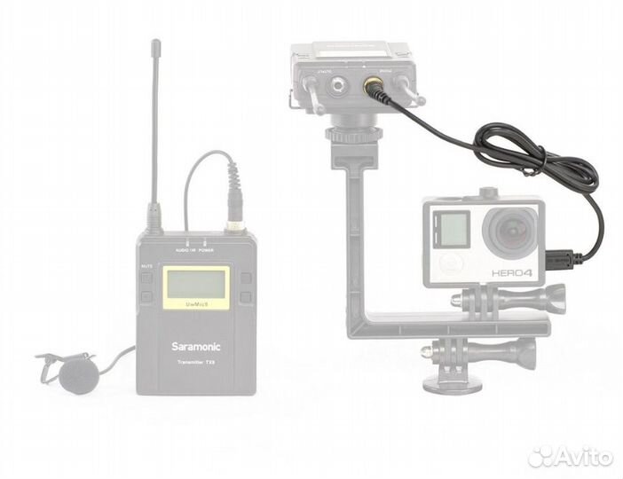 Кабель коннектор гоупро 3/4 miniUSB s-jack 3.5 Sar