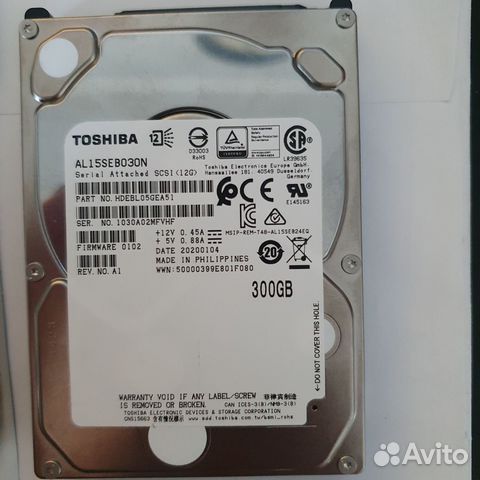 Серверный HDD Toshiba Enterprise SAS 300GB 1 шт