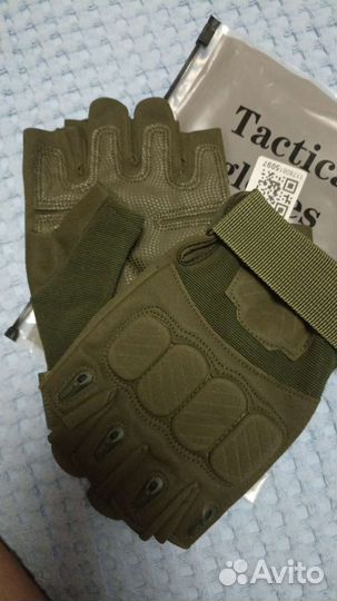 Перчатки тактические новые зелёные и черные