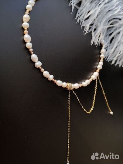 Чокер из натурального жемчуга