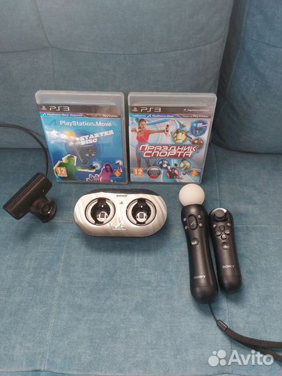 PS3 Move (2 контроллера, станция)