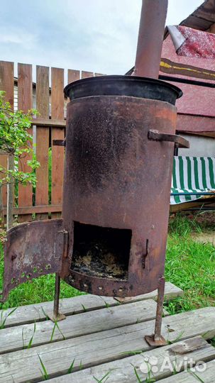 Печка-прачка, печь Буржуйка с баком