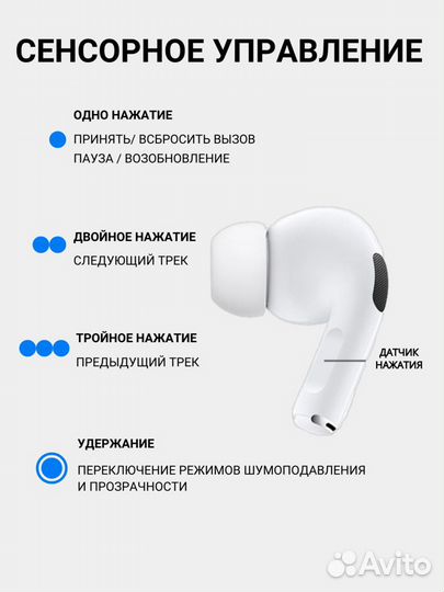 Наушники беспроводные A.Pods Pro с шумоподавлением