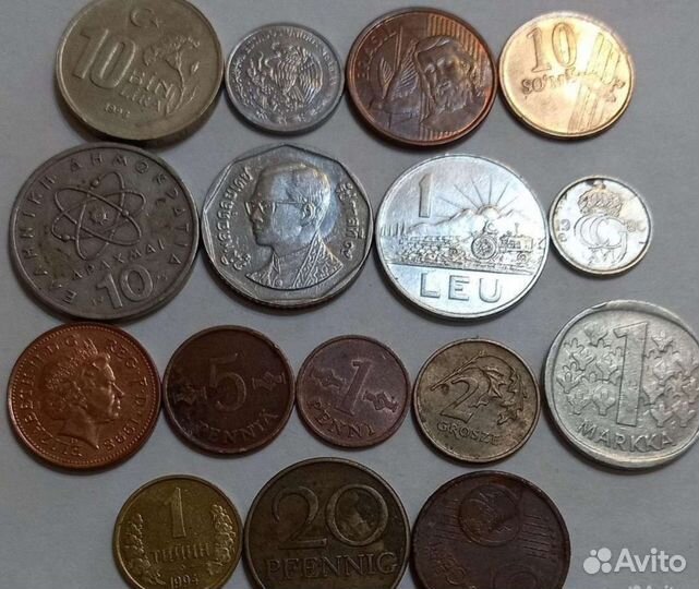 Коллекция большая 100 без Повторов. Монеты Мира