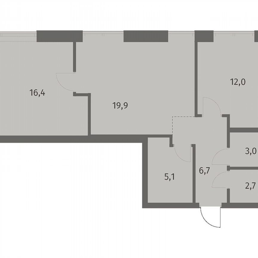 2-к. квартира, 65,8 м², 11/12 эт.