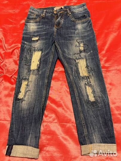 Джинсы стрейч со стразами на девочку