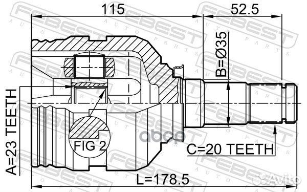 ШРУС внутренний перед лев 0111SXM10LH Febest