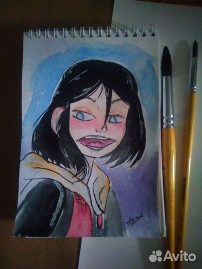 Рисунок акварелью по фото на заказ