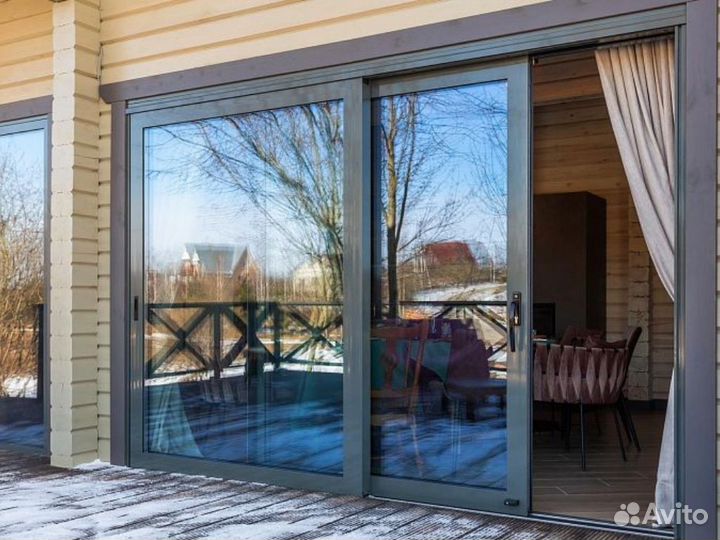 Раздвижные окна алюминиевые