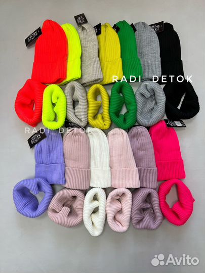 Комплект шапка и снуд демисезон 48-54