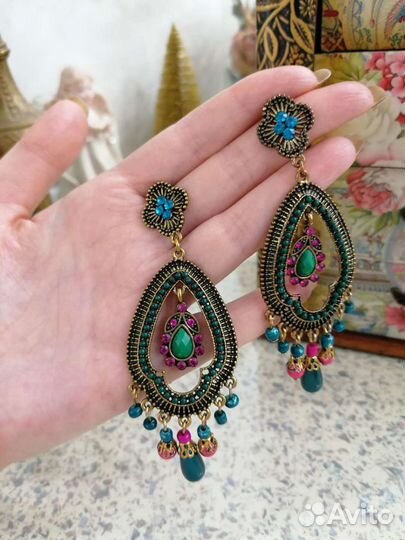 Серьги массивные этнические Индия