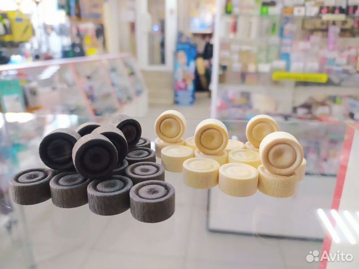 Фишки для игры в нарды, дерево, d1.9 cм, h0.9 cм