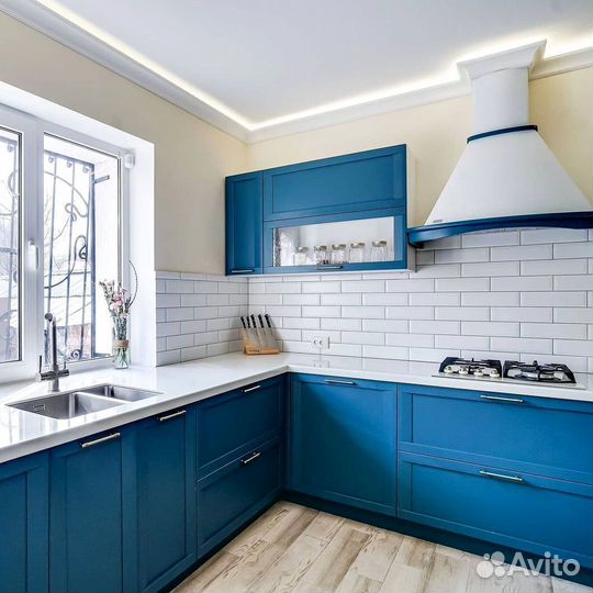 Кухня на заказ Скандинавская кухня без ручек