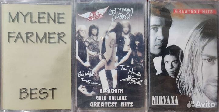 Аудиокассеты Aerosmith, Nirvana, Mylene Farmer