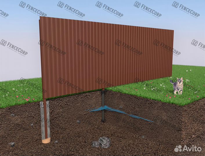 Забор из профлиста для дома 1.8 м. 0.4 мм. C8