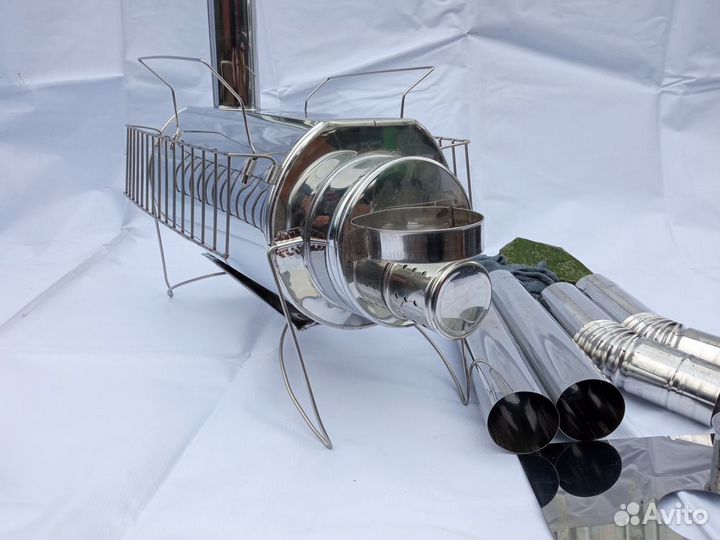 Печь коптильня Кабанчик на 15 л. с решетками