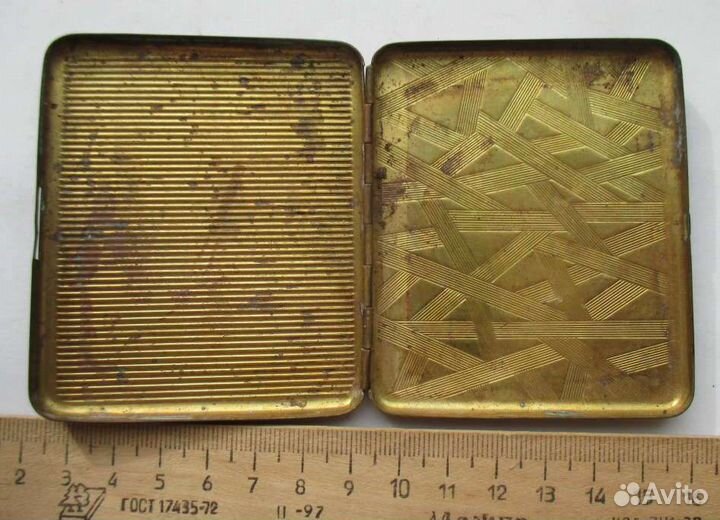 Портсигар латунный ссср, рсфср,коробочка