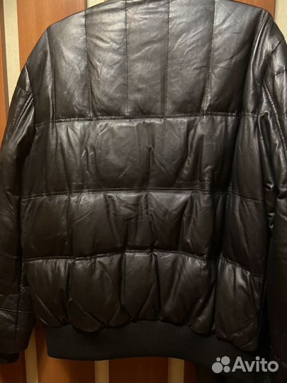 Куртка кожаная мужская зимняя