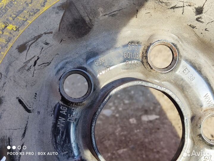 Штампованый диск r15 оригинал Шкода Рапид