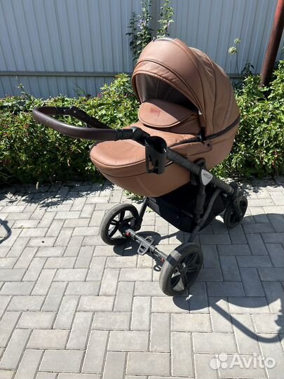 Коляска 2 в 1 эко кожа mocca verdi