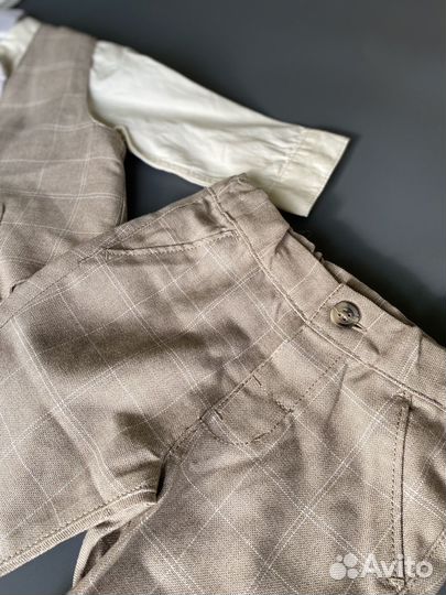 Костюм: рубкашка, жилет, брюки, бабочка H&M 68