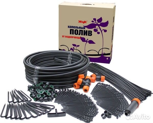 Капельный полив жук от водопровода 60 растений