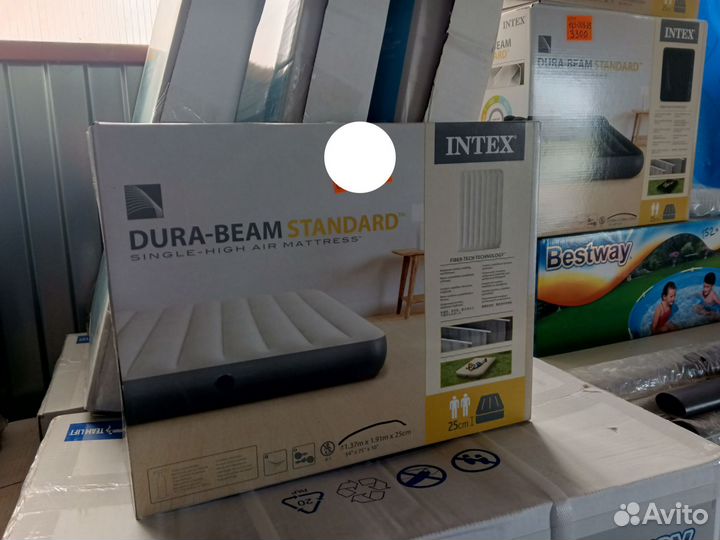 Матрас надувной intex 137x191x25 см