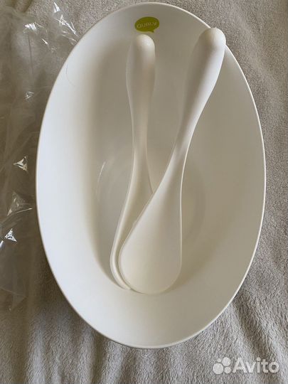 Салатник с сервировочными ложками Qualy