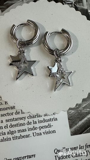 Серьги-трансформер со съемным элементом