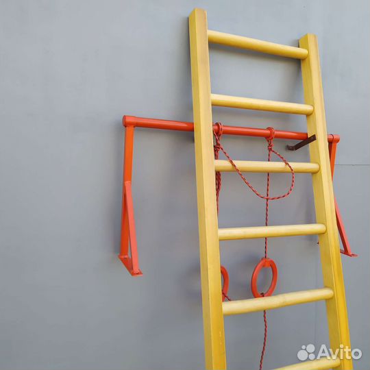 Шведская стенка детская с турником и кольцами