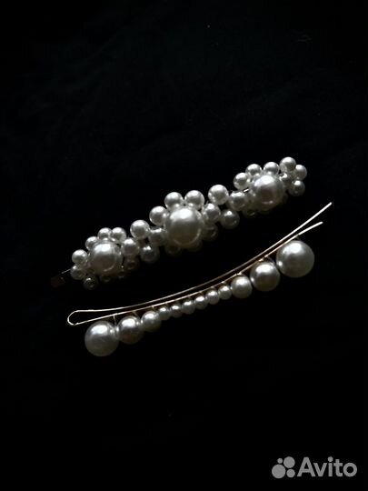 Заколки-невидимками с бусинками жемчужинами