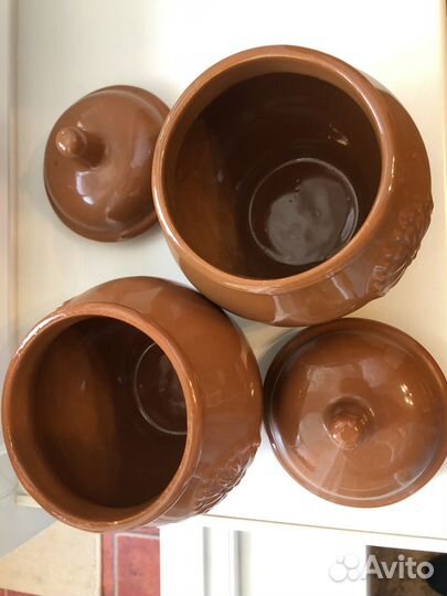 Горшок для запекания керамика обливная