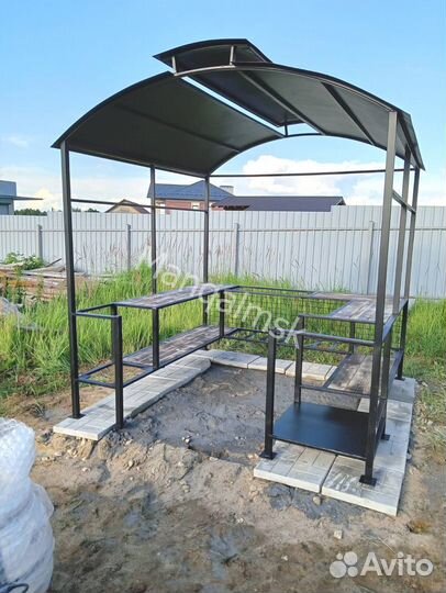 Мангал с печью под казан