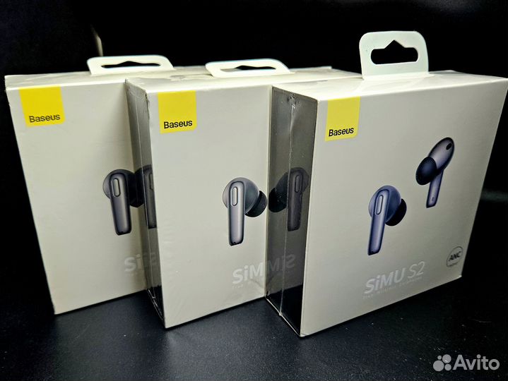 Беспроводные наушники Baseus simu ANC S2. Новые