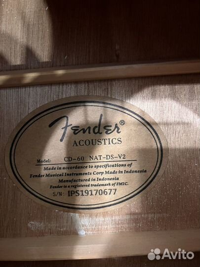 Электроакустика Fender CD 60 NAT DS V2 Indonesia
