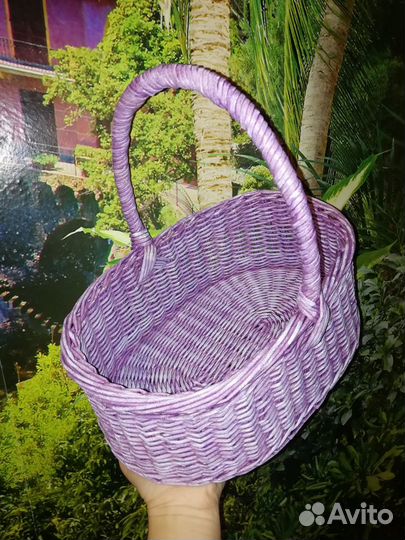 Плетёная корзина пасхальная, ручной работы