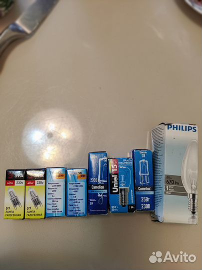 Набор из 8 ламп накаливания G9x5шт, E14x2шт,G4x1