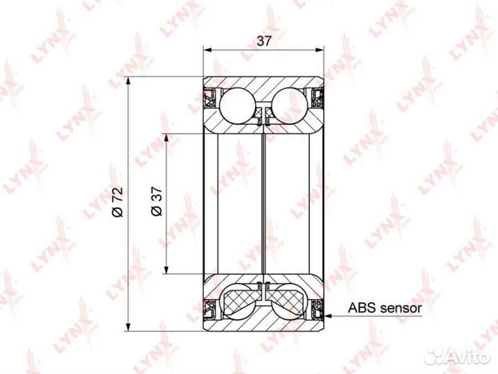 Lynxauto WB-1202 Подшипник ступицы колеса перед